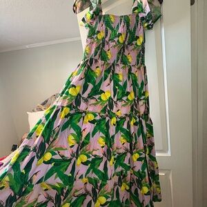 Floral Maxi Dress with Lemon Print